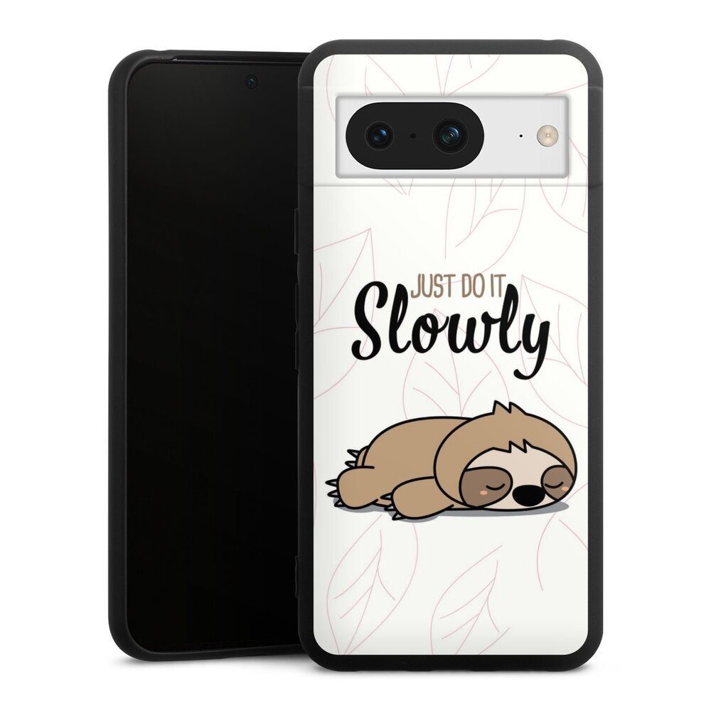 DeinDesign Handyhülle Tiere Faultier lazy sunday Just Do It Slowly Sloth, Google Pixel 8 Silikon Hülle Premium Case Handy Schutzhülle