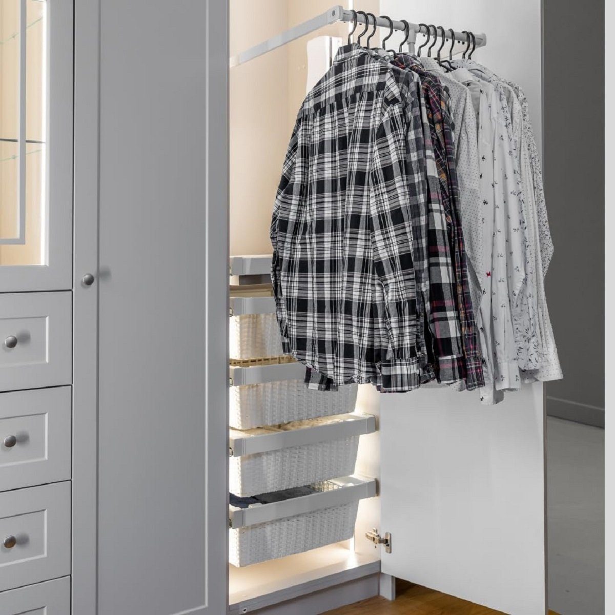 MS Beschläge Kleiderstange Stahl Lift Kleiderlift Schranklift Garderobenlift – Bild 2 von 5