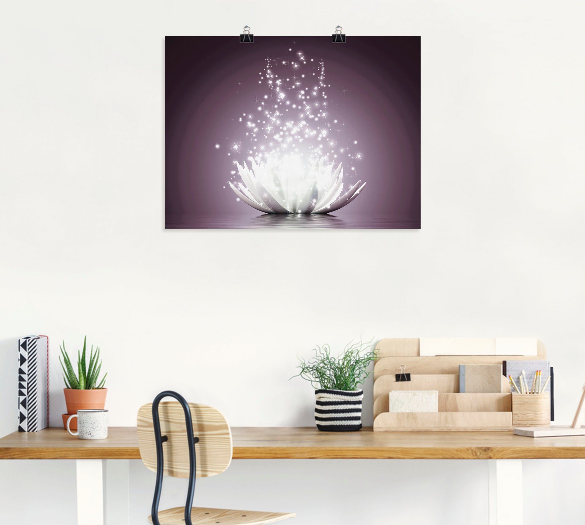 Artland Wandbild Magie der Lotus-Blume, Blumen (1 St), als Leinwandbild, Poster in verschied. Größen