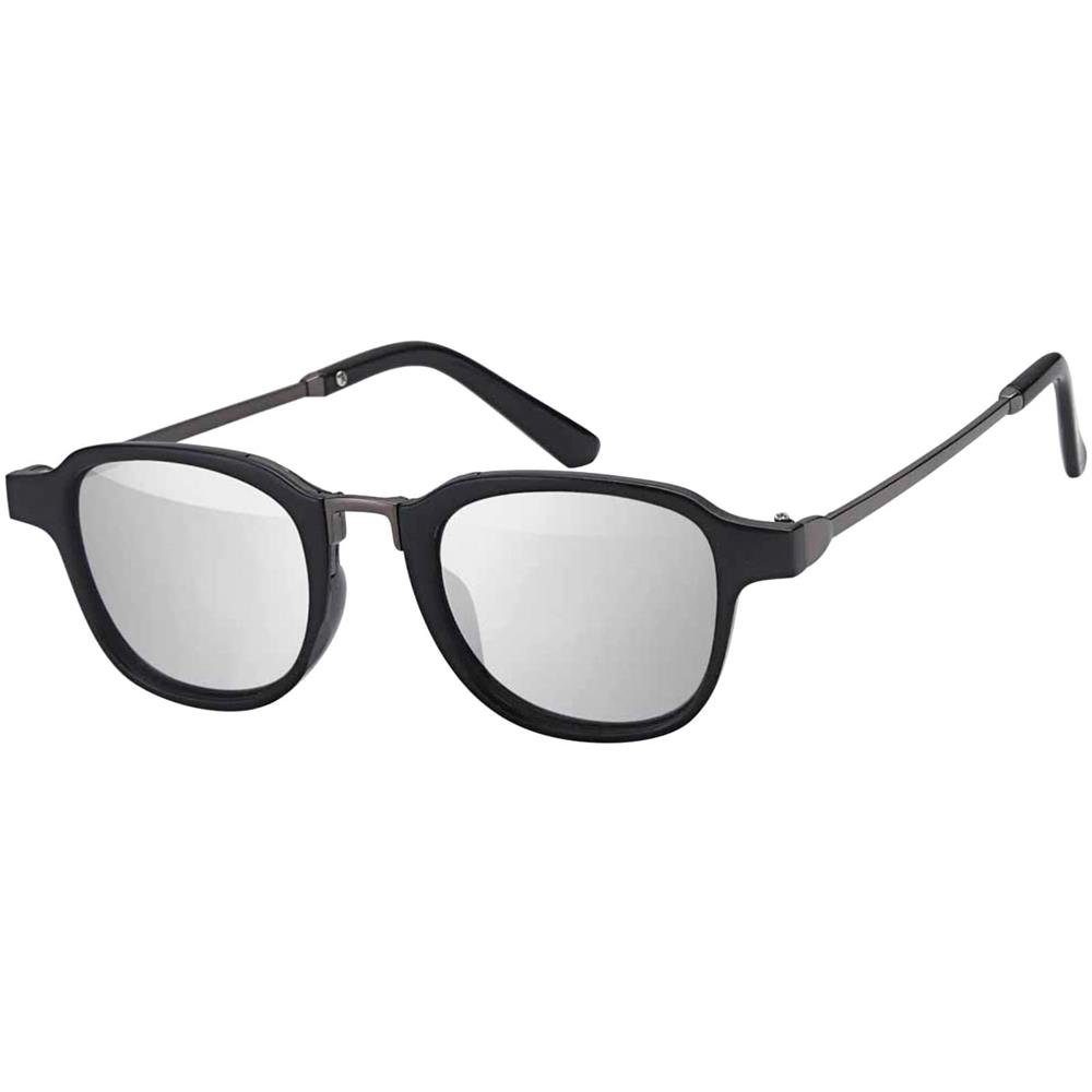 Zeitlos Sonnenbrille BEZLIT mit Moderne Eyewear mit Metallrahmen (1-St) Schwarz schwarzen Retrosonnenbrille Linsen Silber