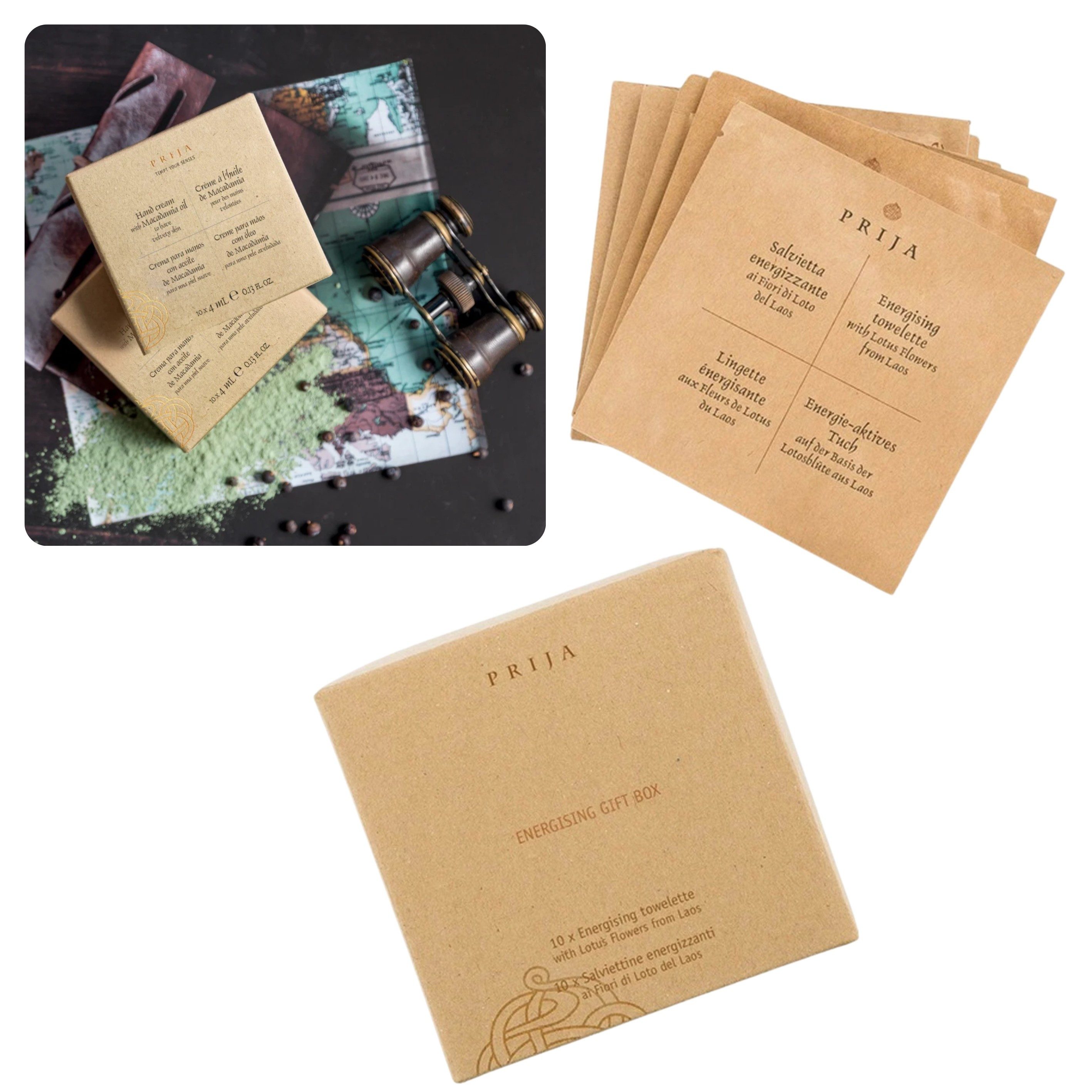 PRIJA Kosmetiktücher PRIJA antibakterielle Reisetücher mit Lotusblüte 10 Stückx4ml (10-St)