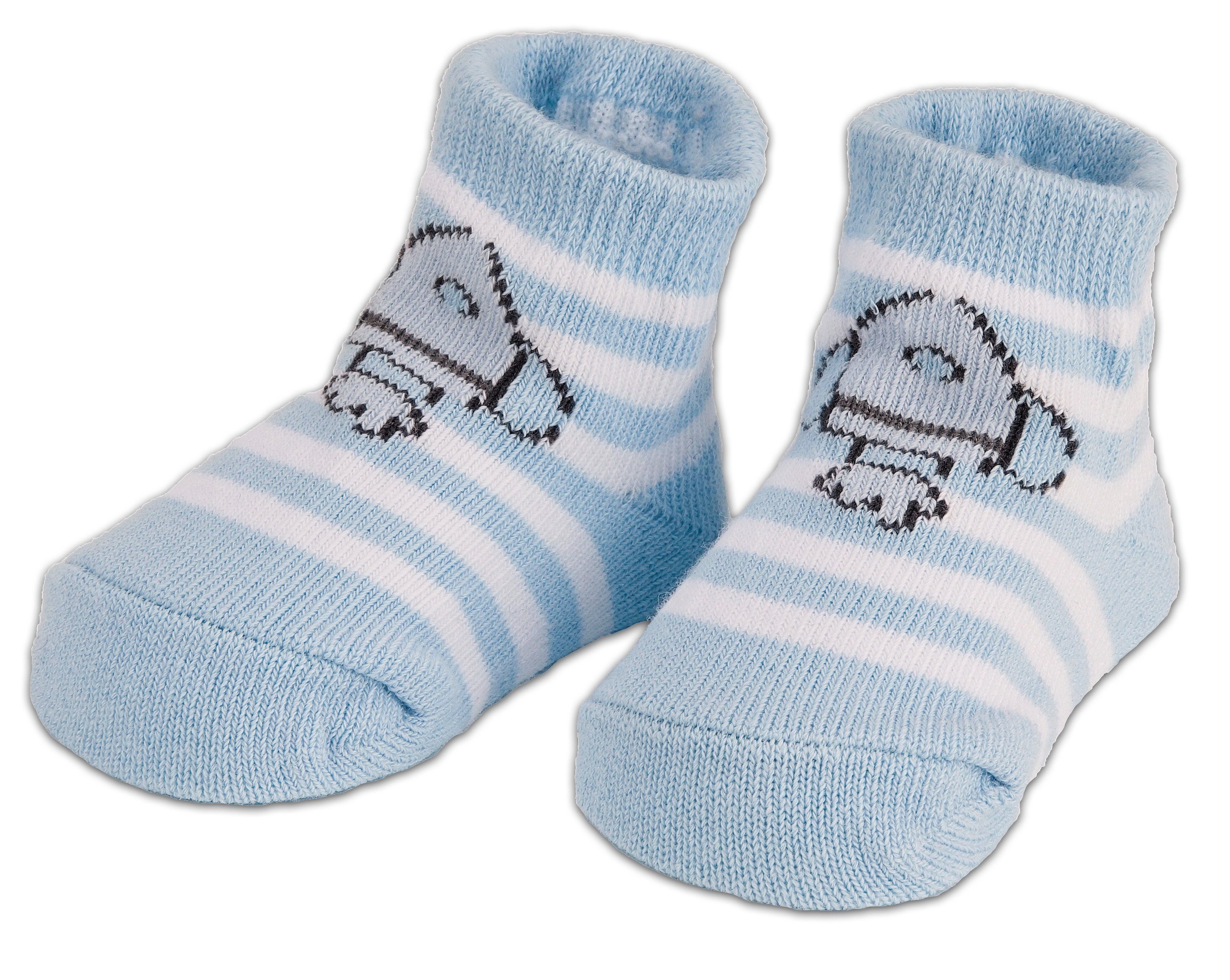BRUBAKER Socken Babysocken für Jungen und Mädchen 0-12 Monate (4-Paar, Baumwollsocken mit Raketen und Sternen) Baby Geschenkset für Neugeborene in Geschenkverpa – Bild 5 von 5