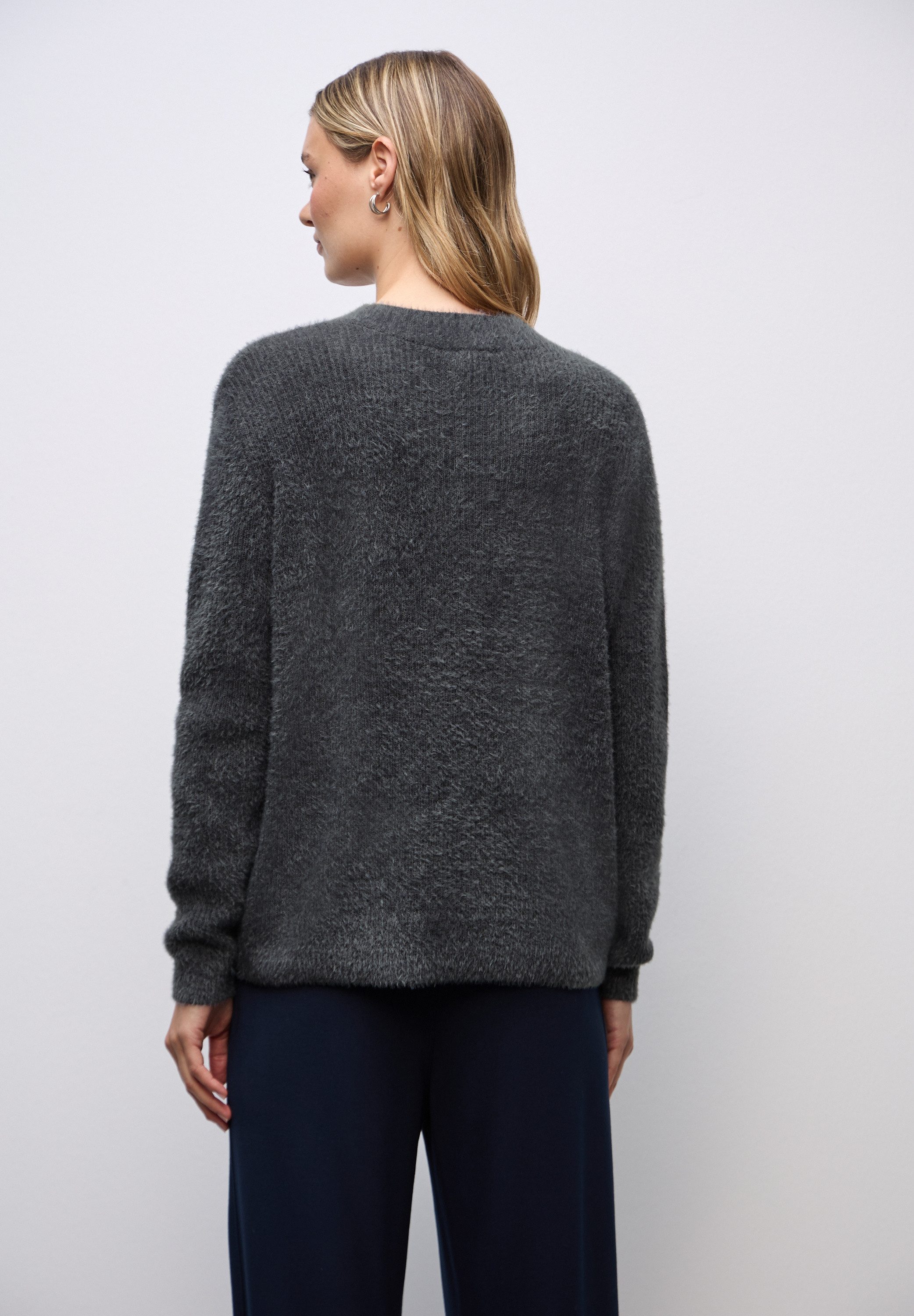 STREET ONE V-Ausschnitt-Pullover mit Rippbündchen