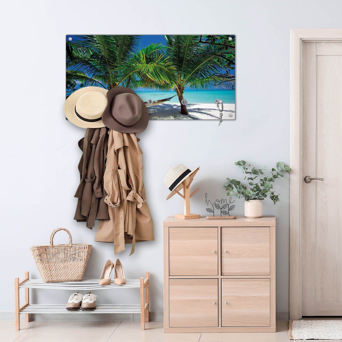 banjado Garderobenleiste Glas Strand (Wandgarderobe, mit günstig online kaufen
