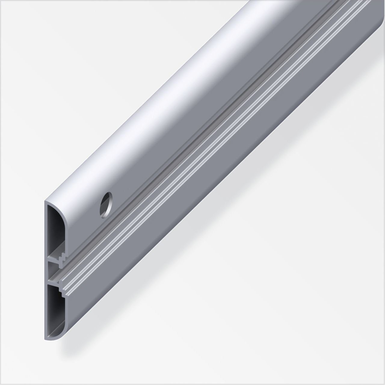 alfer Garderobenhaken coaxis®-Profil, breit 1.5 m, 60 x 10 mm Aluminium