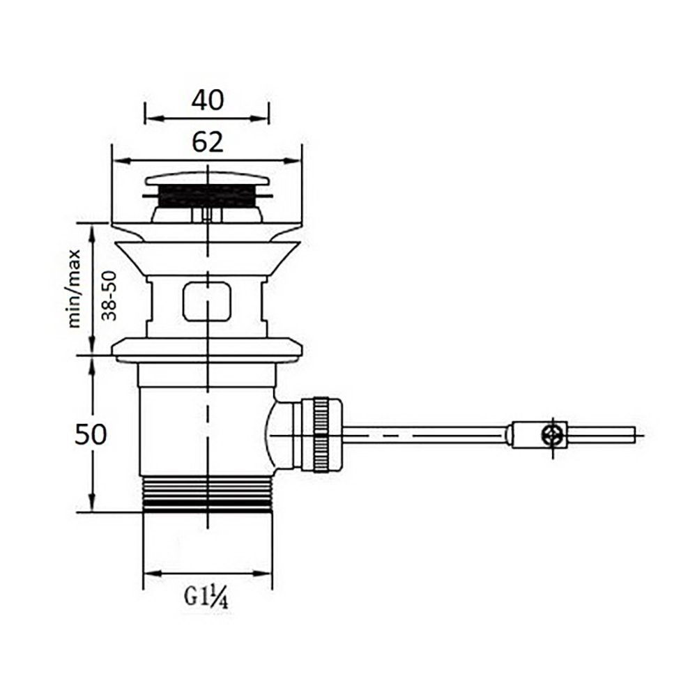 NEG Ablaufgarnitur NEG Ablaufventil NX22B mit Aufnahme für Exzenter-G (22B) Hochglanz