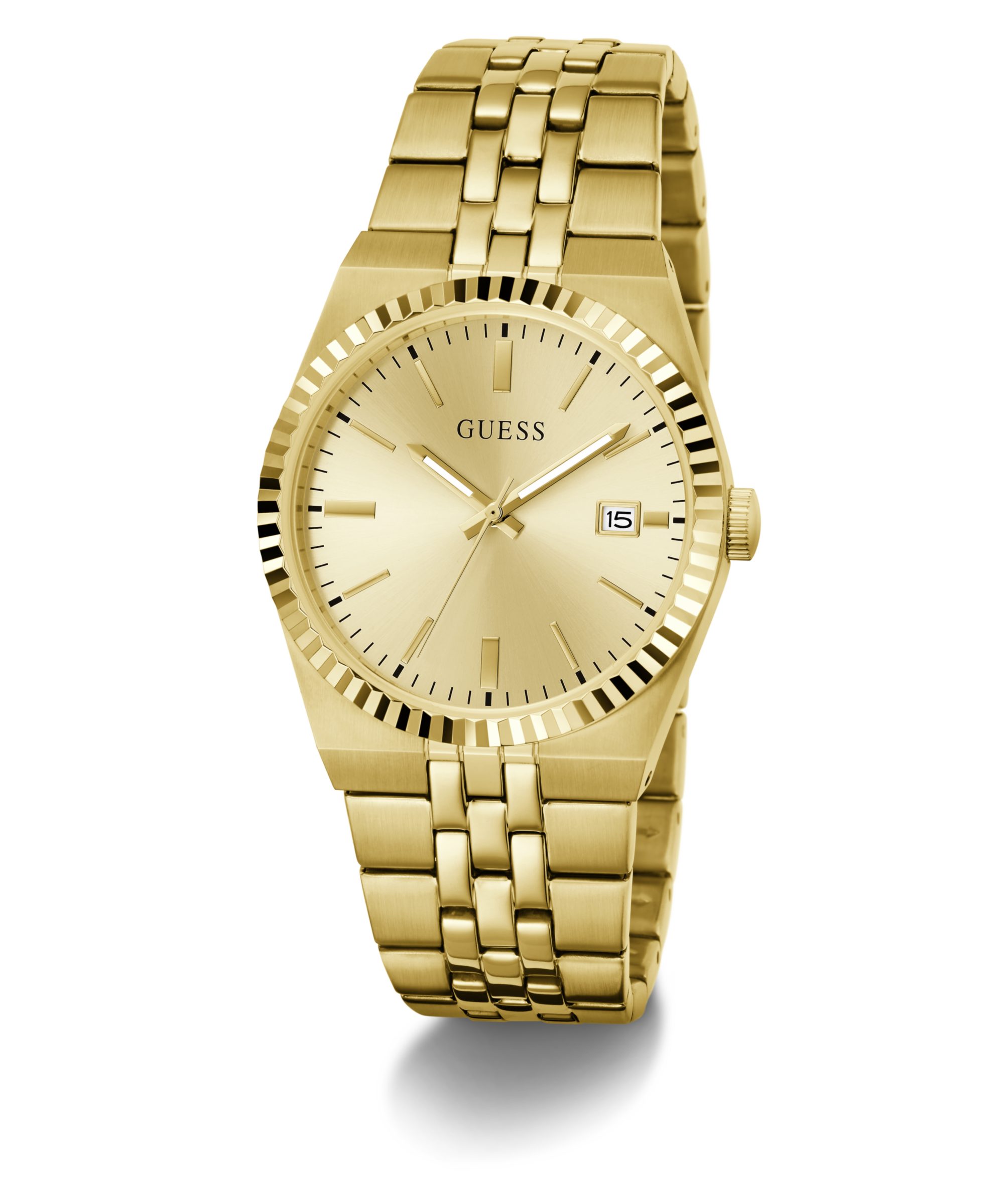 Guess Quarzuhr VINCENT GW1153G2, Armbanduhr, Damenuhr, Herrenuhr, Edelstahlarmband, analog, Tag