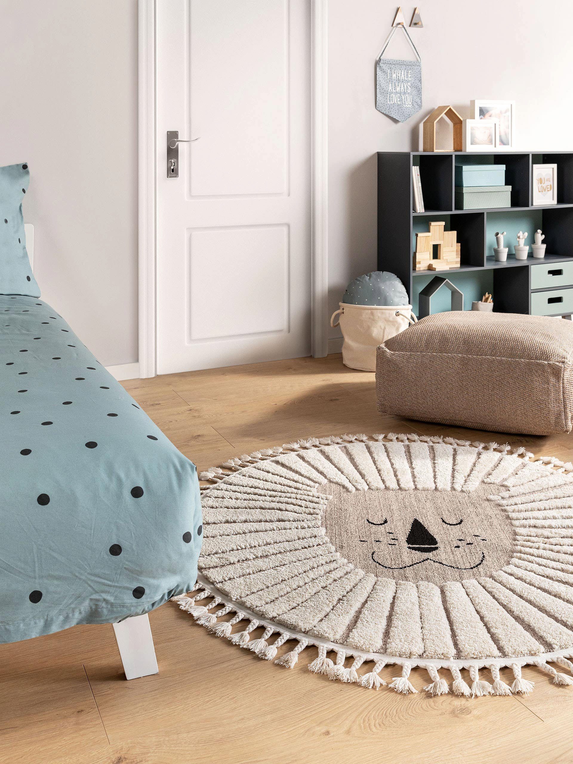 benuta Kinderteppich Momo, rund, Höhe: 11 mm, Kunstfaser, Berber, Ethno-Sty günstig online kaufen