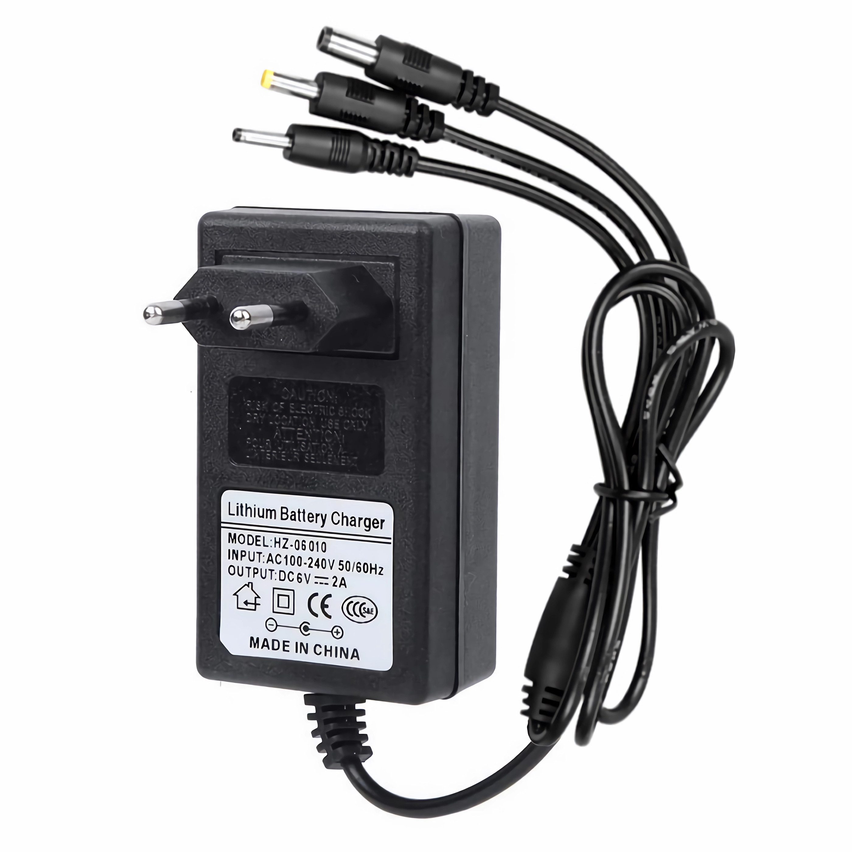 Bolwins R23C 6V2A Ladegerät Charger Netzteil Kinderfahrzeug Auto Motorrad Quad Universal-Netzteil (3-in-1 DC-Stecker (5.5×2.5 / 4.0×1.7 / 3.5×1.35 mm),6V 2A)