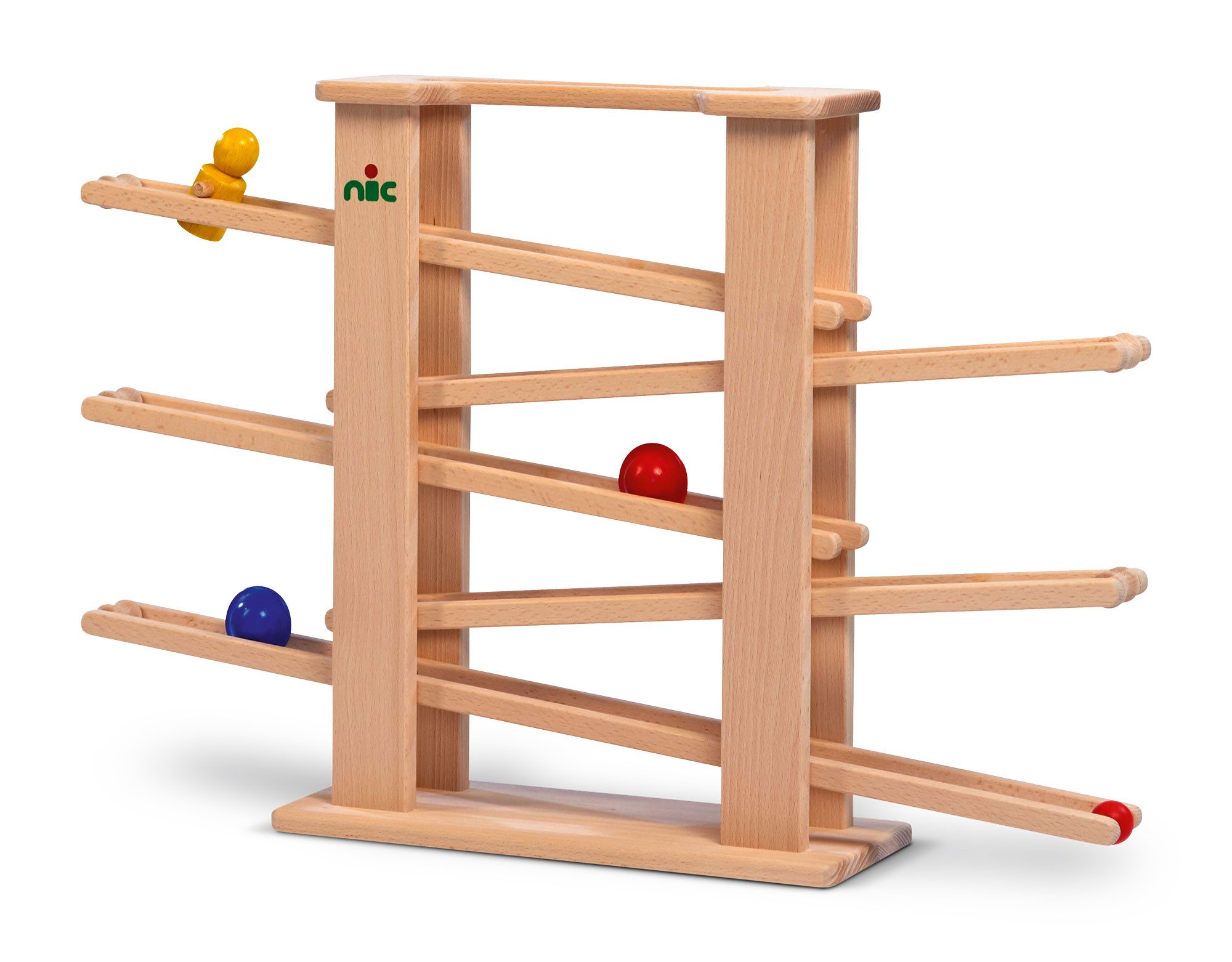 Nic Kugelbahn Multibahn mit 3 Zubehörteilen, (Set, 4-tlg., 1), Made in Germany