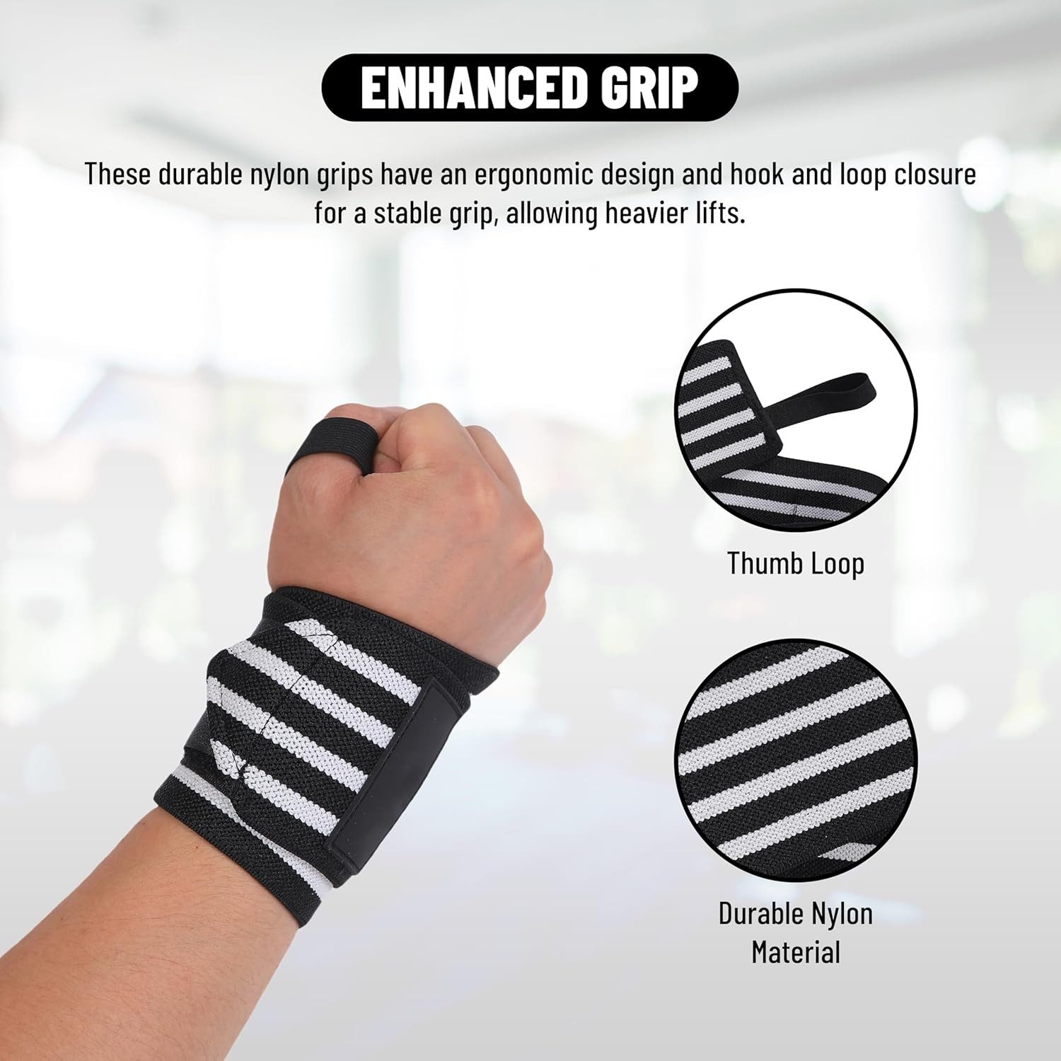 Endless Handgelenkstütze Stretchable wrist strap Daumenschlaufe, Für Männer und Frauen (Erhältlich 1 * Handgelenkband, 1-tlg., waschbar), Für Gewichtheben, Powerlifting, Bodybuilding