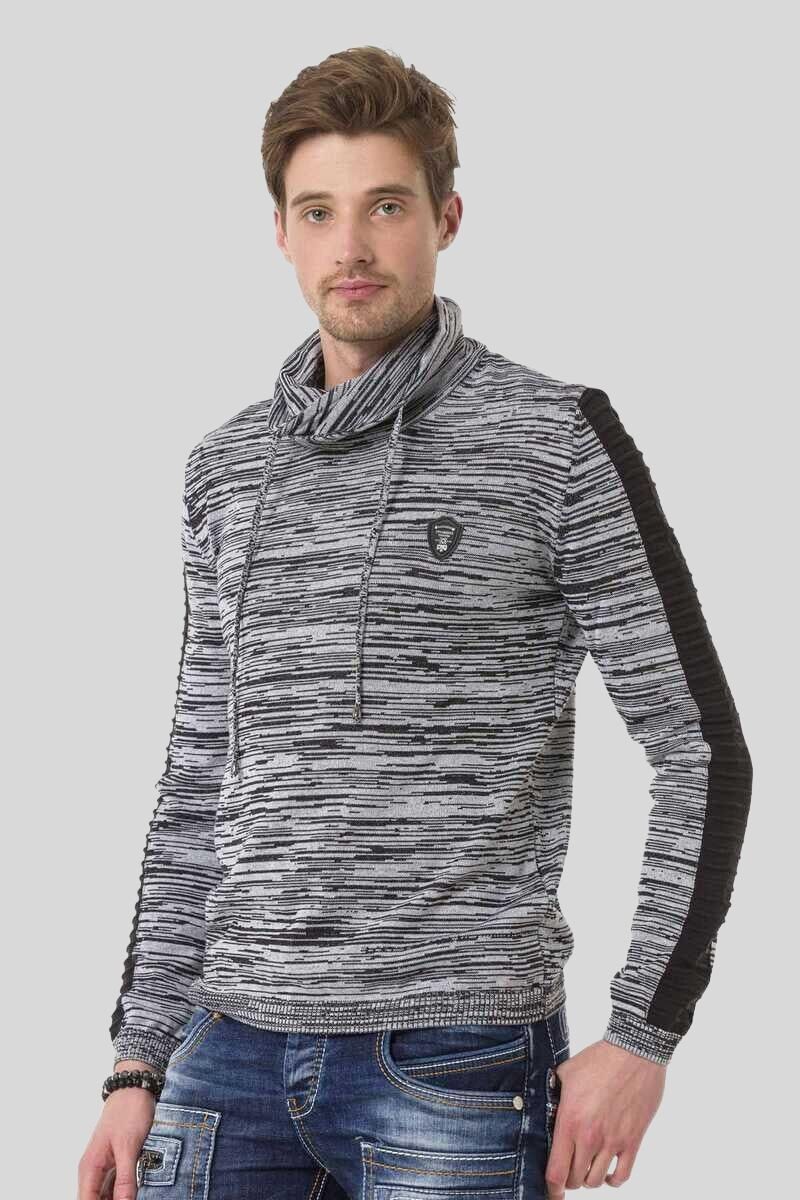 Cipo & Baxx Schalkragenpullover Pullover (1-tlg) mit Schalkragen