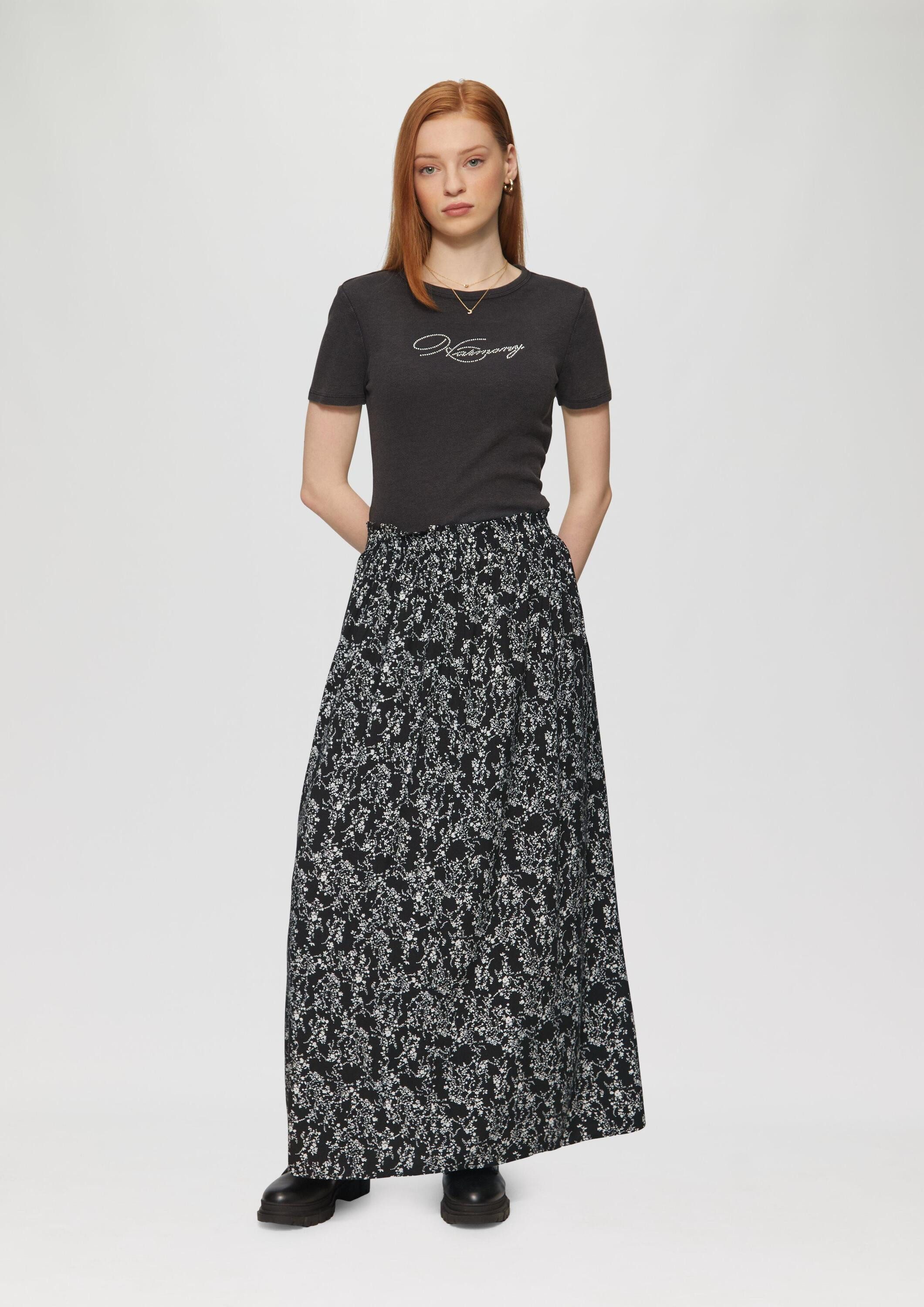 QS Maxirock Rock Langer Rock aus Viskose