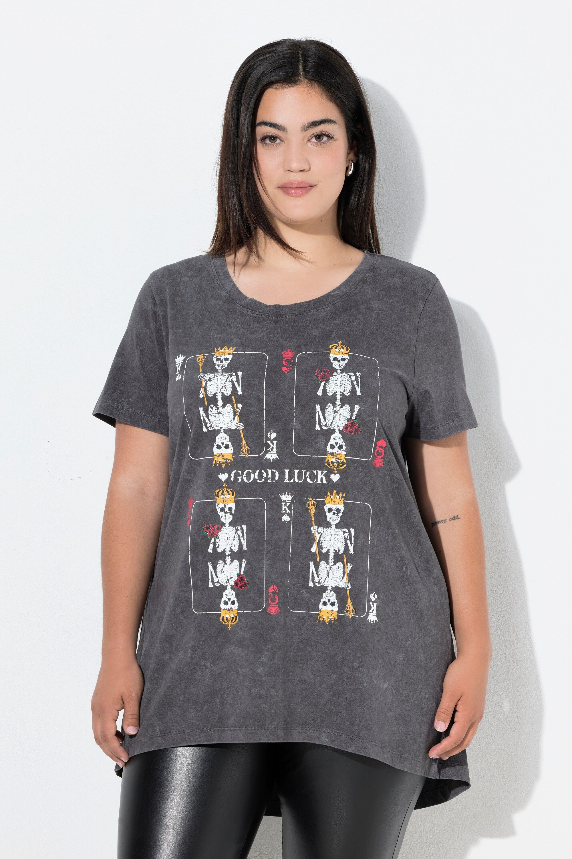 Angel of Style Longshirt T-Shirt längere A-Linie Totenkopf-Karten günstig online kaufen