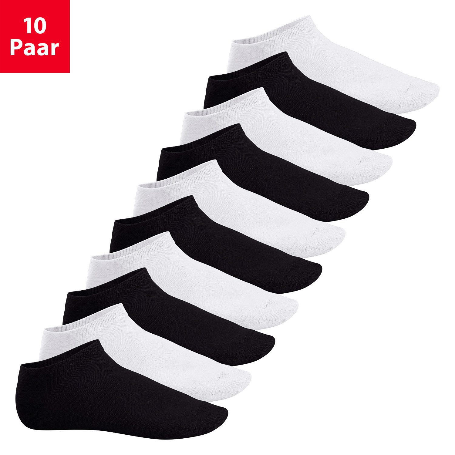Footstar Sneakersocken EVERYDAY! 10 Paar / 20 Paar Damen & Herren Sneaker Socken (10-Paar) Perfekte Passform, angenehme Nähte, verstärke Ferse & Spitze