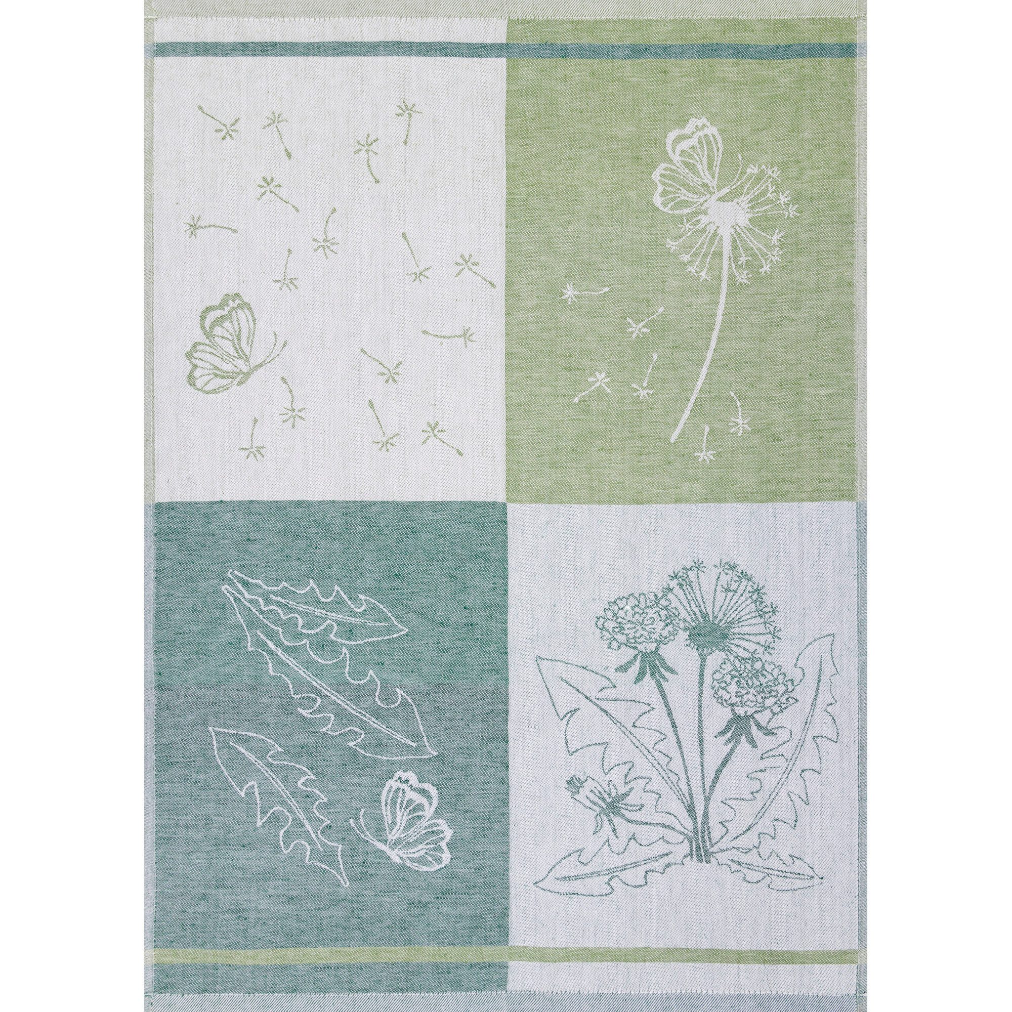 Kracht Geschirrtuch Geschirrtuch "Pusteblume" 3er-Pack, Halbleinen Motiv günstig online kaufen