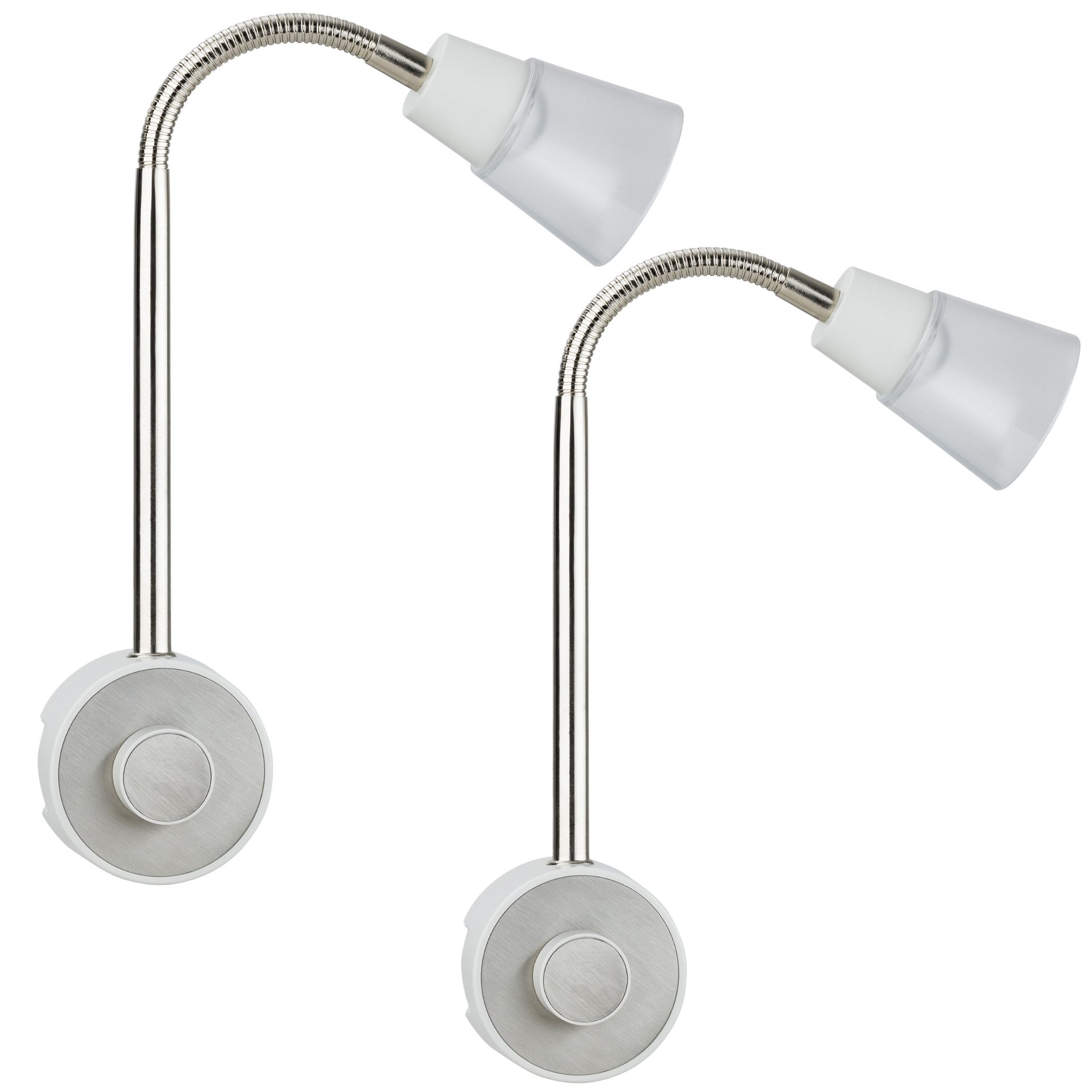 SEBSON LED Steckdosenleuchte 2x LED Steckdosenlampe dimmbar und flexibel - 2W 160lm warmweiß, LED fest integriert, warmweiß