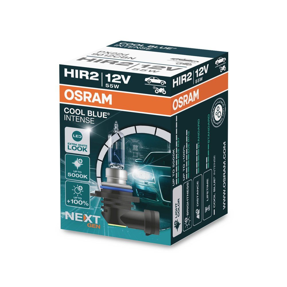9012CBN 55 KFZ-Ersatzleuchte OSRAM INTENSE Halogen Osram HIR2 W 12 V BLUE® COOL Leuchtmittel