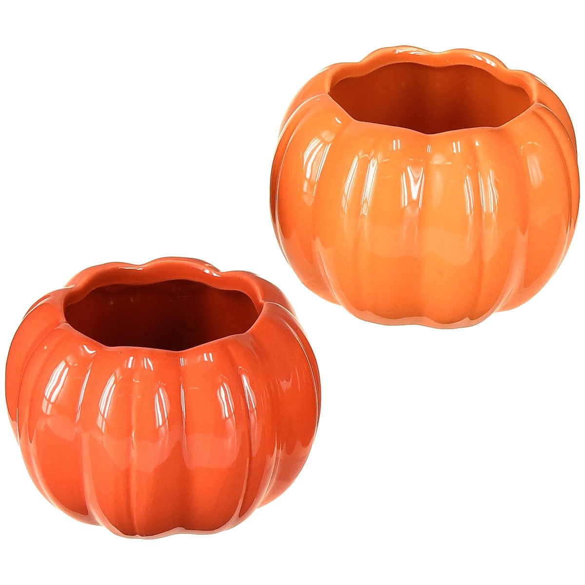 Florists Products Streudeko Keramik Kürbis Übertopf Orange Deko 9,5cm 4er Set, 4 Stück