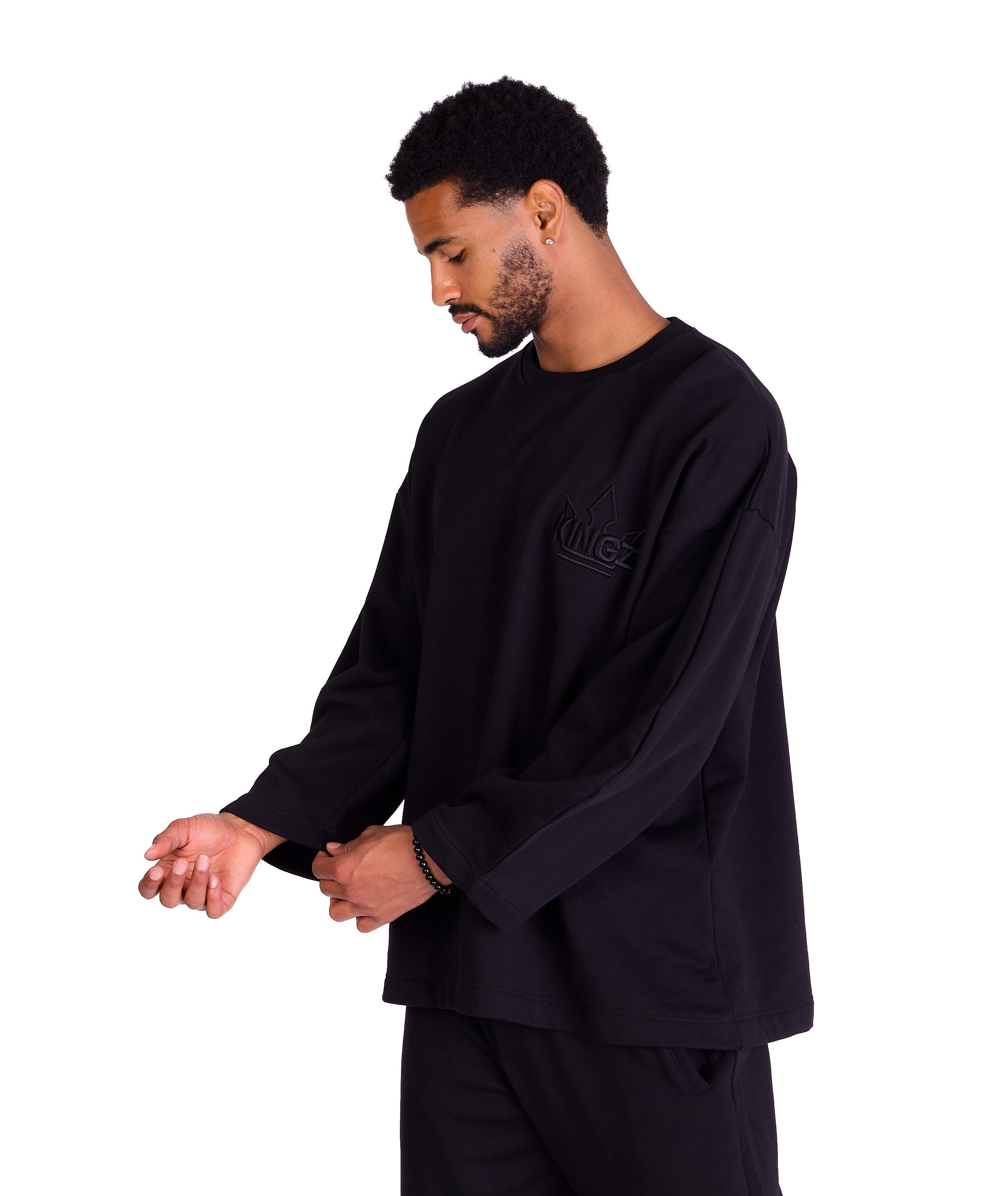 KINGZ Kapuzensweatshirt Herren Urban Sweatshirt mit Bestickung günstig online kaufen