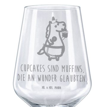 Mr. & Mrs. Panda Rotweinglas Einhorn Küche - Transparent - Geschenk, Weinglas, Unicorn, Koch, Spül, Premium Glas, Luxuriöse Gravur