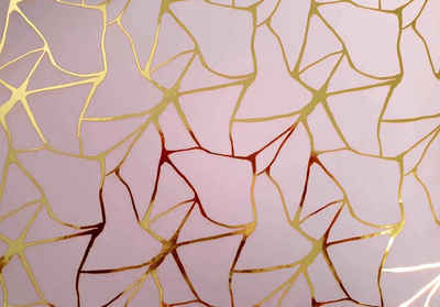 STAR Geschenkpapier, Geschenkpapier Marmor Muster 70cm x 2m Rolle rosa / gold