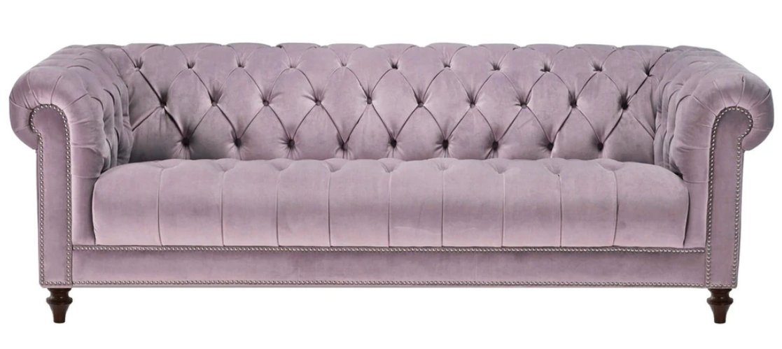 JVmoebel Chesterfield-Sofa Luxus Lila Chesterfield Dreisitzer 3-Sitzer Couch Neu, Made in Europe