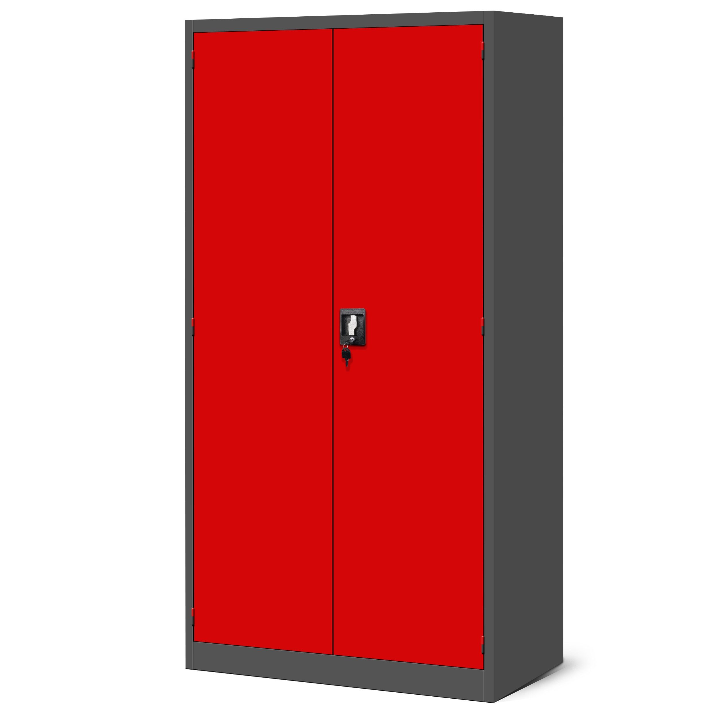 Jan Nowak Werkzeugschrank Metall Werkstattschrank SZYMON 92 cm 3 Böden 2 Schubladen (1,1 mm 185 x 92 x 50 cm Lochabstand 27 mm 120 kg PZH) Werkzeugaufbewahrung abschließbar Lochwand 185 cm hoch PZH