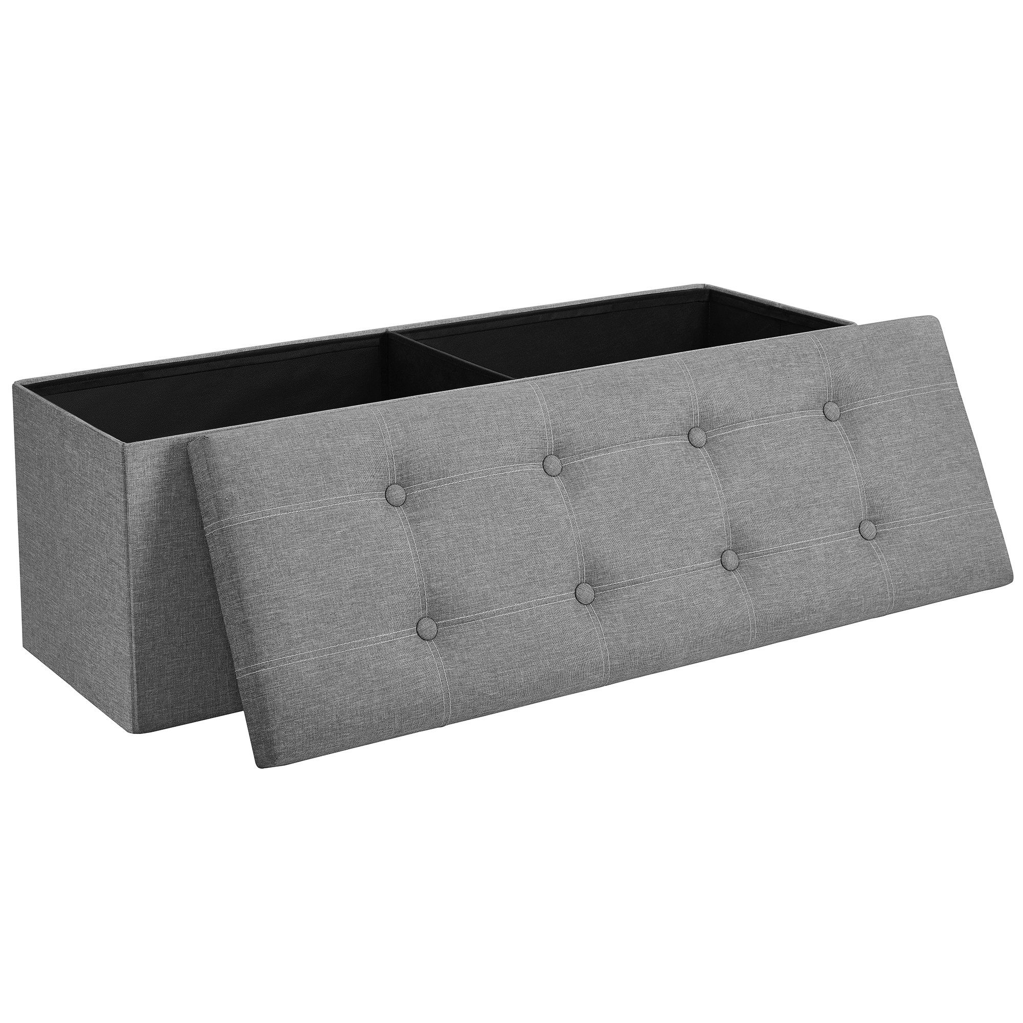 SONGMICS Sitzbank, Sitzhocker, mit Stauraum, faltbar, 76 / 110 x 38 x 38 cm günstig online kaufen