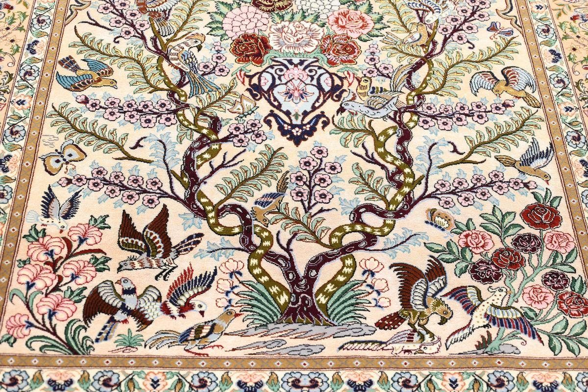 Orientteppich, Höhe: Seidenkette rechteckig, 138x200 Nain Trading, Orientteppich Handgeknüpfter 6 Isfahan mm