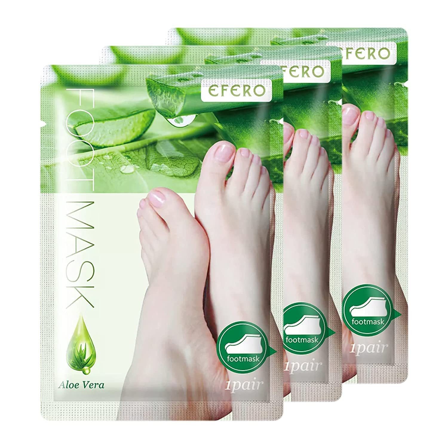 P-Beauty Cosmetic Accessories Fußmaske Hornhautentferner Fusspeeling Socken Fußpflege mit Aloe Vera, 3-tlg.