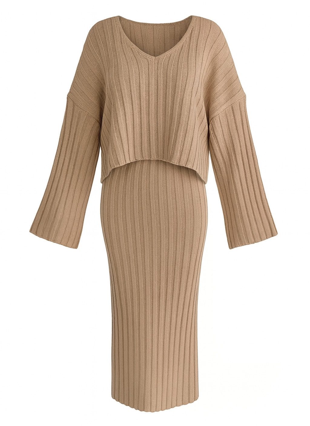 Mississhop Strickkleid Strickkleid Strickanzug Rock Pullover Damen M.3079