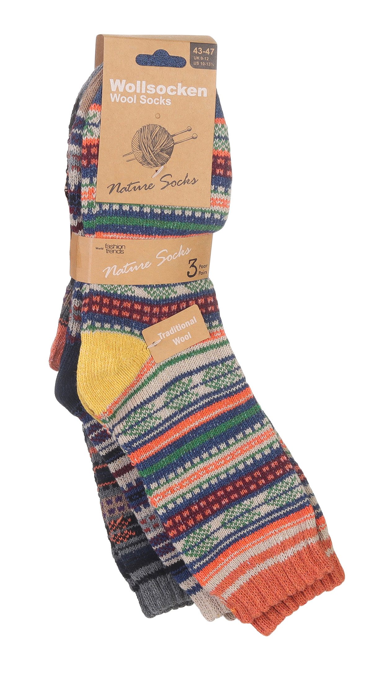 simaranda Norwegersocken Damen Kinder Socken bunt 206 35-38 Bunt Gemischt 3 Paar (3-Paar) – Bild 2 von 5