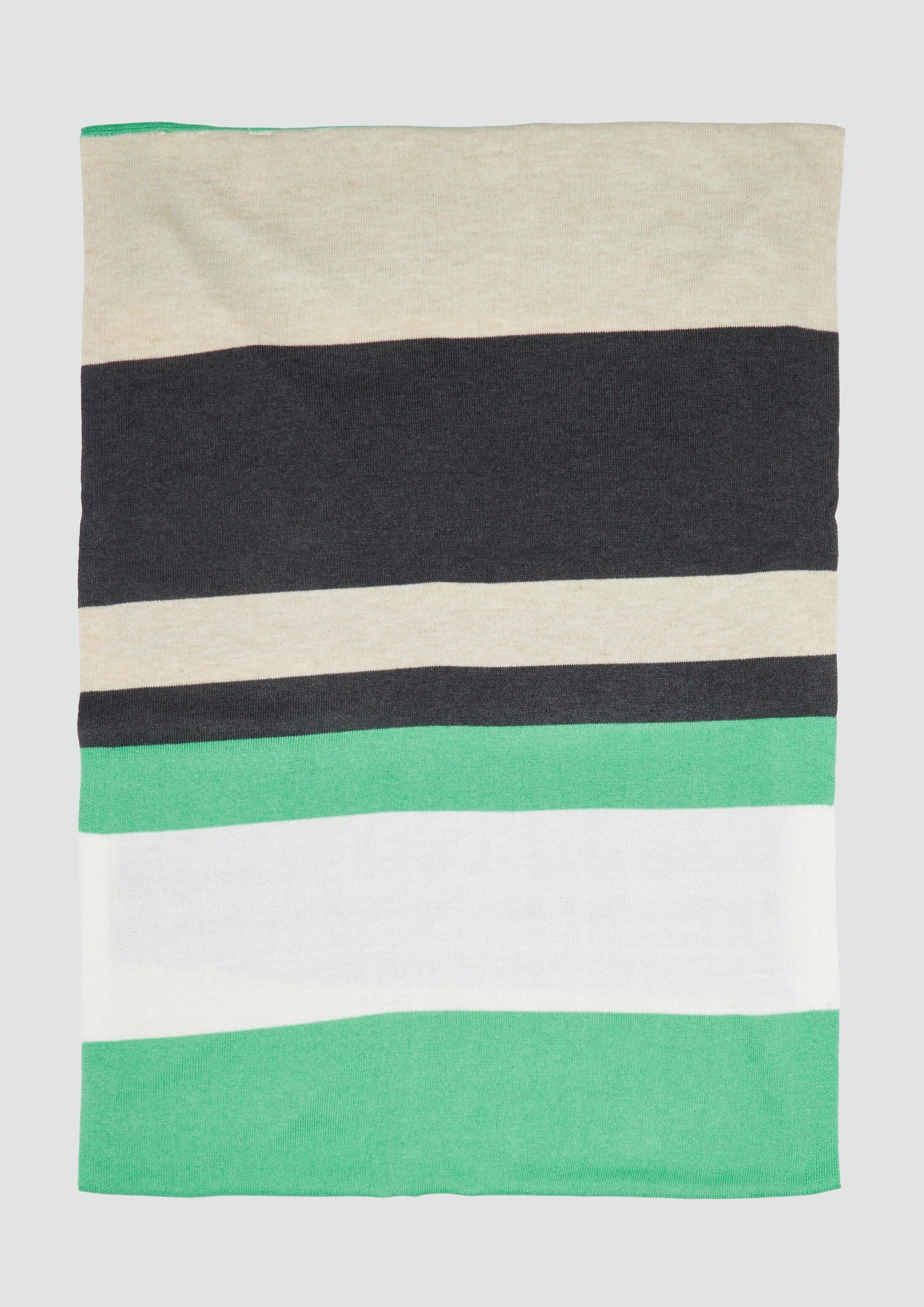 s.Oliver Loop Snood, Gestreifter Loop-Schal aus Wollmix
