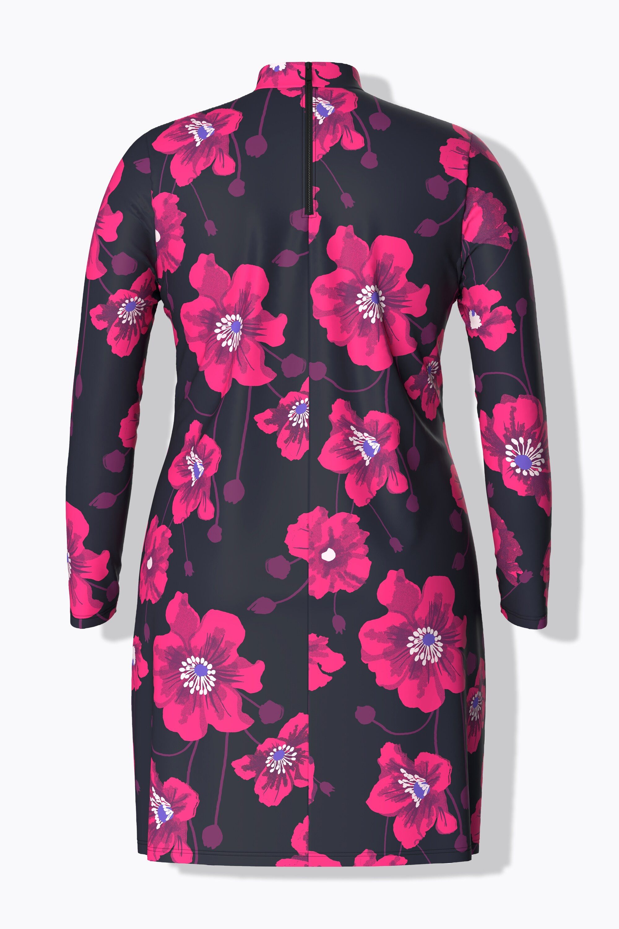 Ulla Popken Badekleid Badekleid Blüten Softcups Langarm Stehkragen