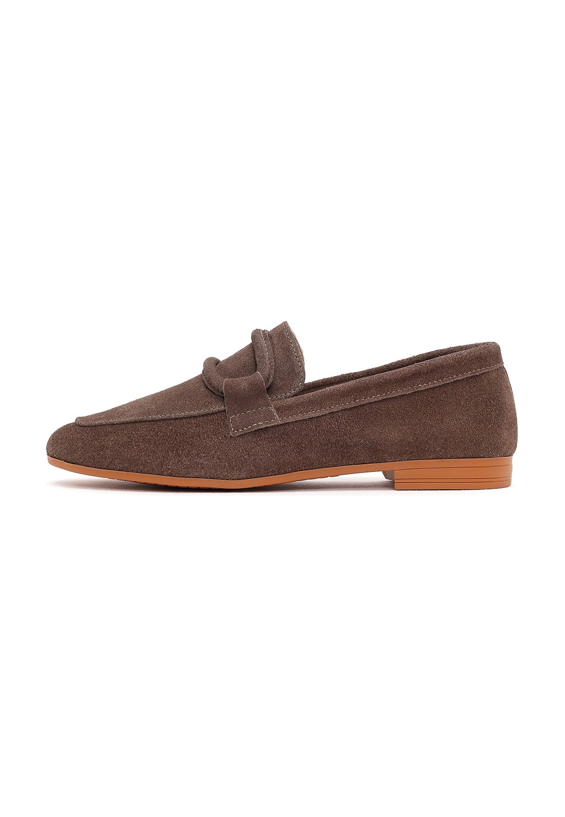 Derimod Maskuline Loafer aus Veloursleder Loafer Echtes Leder, Lederfutter, TPU-Sohle, Slip-on-Design