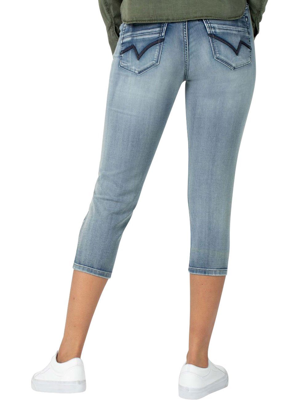 Tali Slim-fit-Jeans aqua-blue Stretch mit TIMEZONE