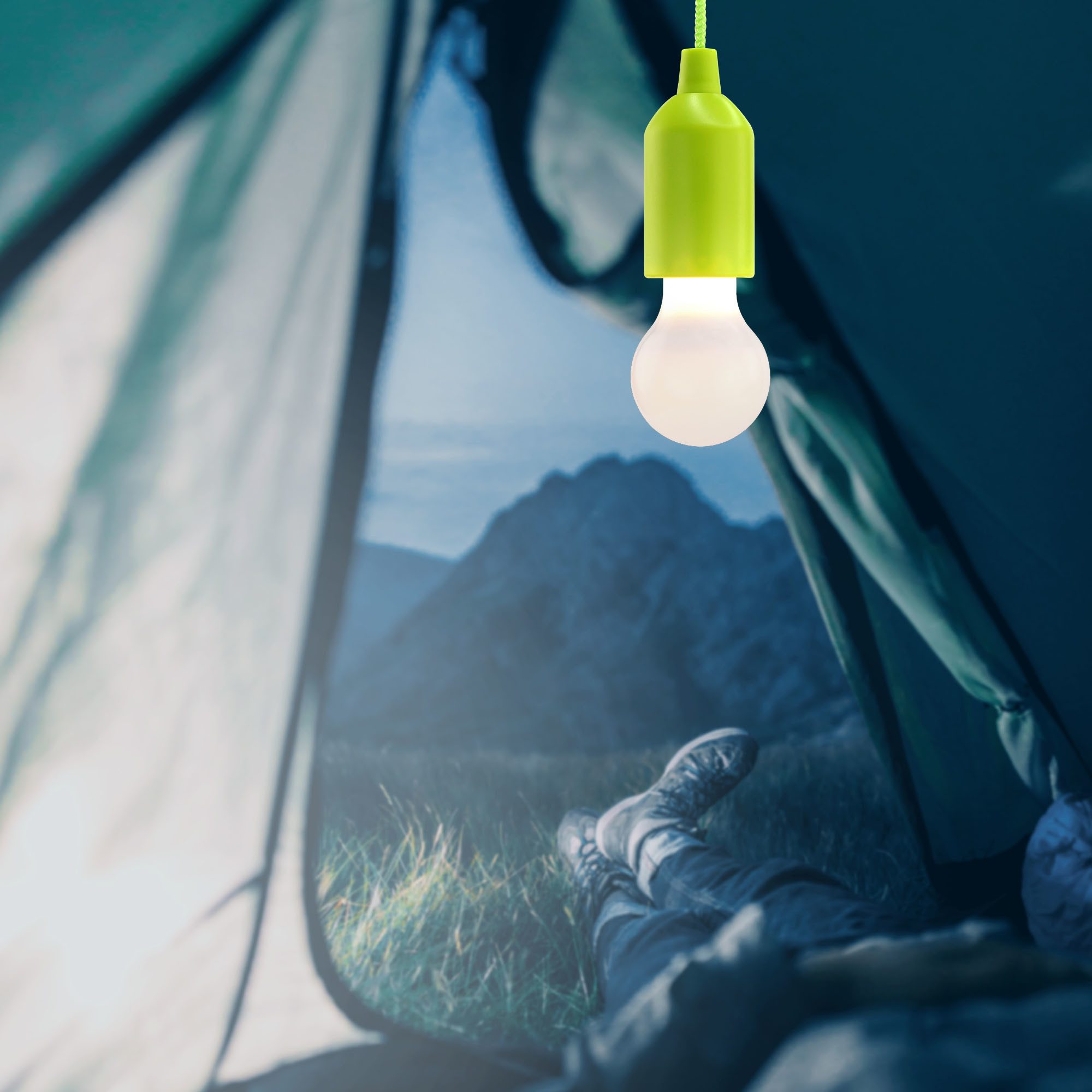 HyCell LED Gartenleuchte Pull-Light mit Zugschalter - Warmweiß LED mit 22 Stunden Leuchtdauer, LED