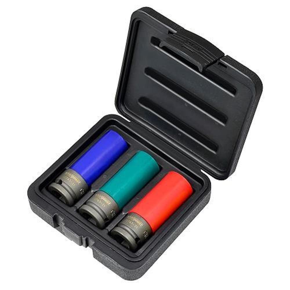 PROREGAL® Steckschlüssel Schlagschrauber Radmuttern Set, 3pcs Whirlpower, 1/2 ", Größen: 17-19-