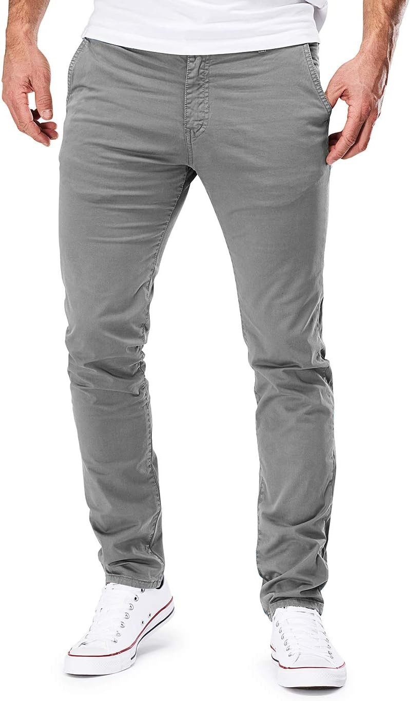 Chinos MERISH 401 Herren Chinohose Hose Slim fit Stretch 32-34 Hellgrau
