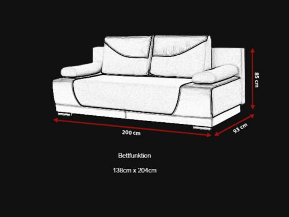 Sofa, Mit Bettfunktion JVmoebel Weiß/Braun