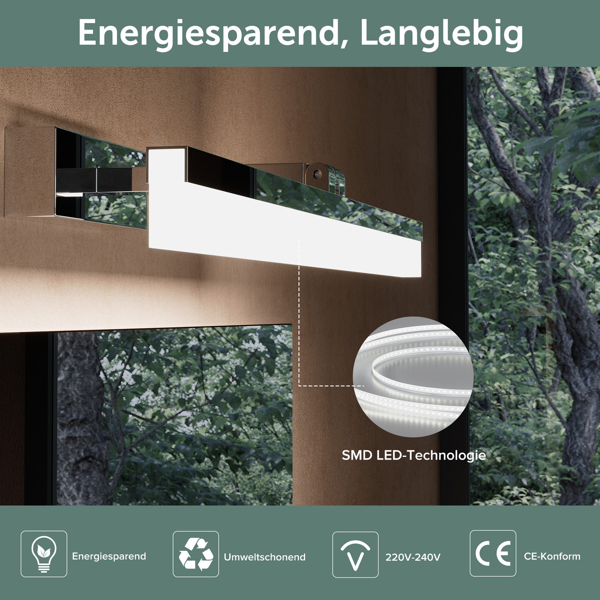 doporro LED Spiegelleuchte Wandlampe Wandleuchte Spiegellampe Badlampe Badleuchte Luxaris – Bild 4 von 5