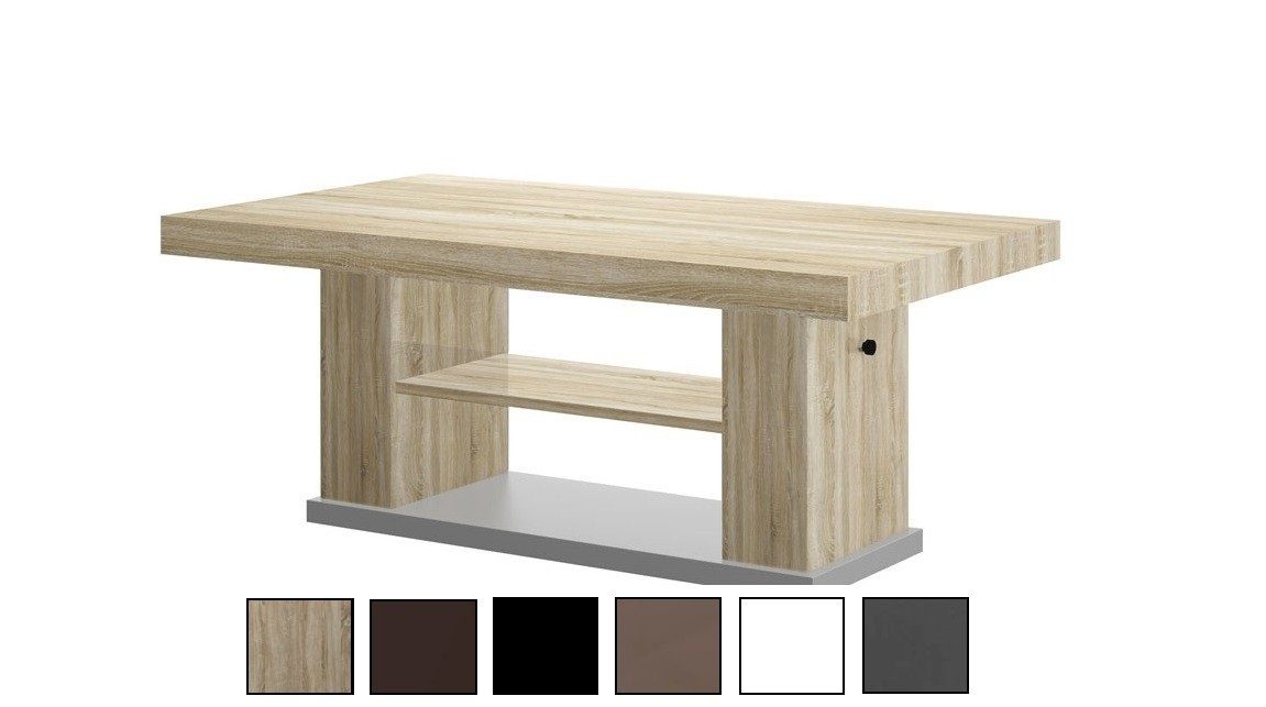 Sonoma höhenverstellbar Couchtisch HN-777 - Eiche Tisch ausziehbar Grau designimpex Design