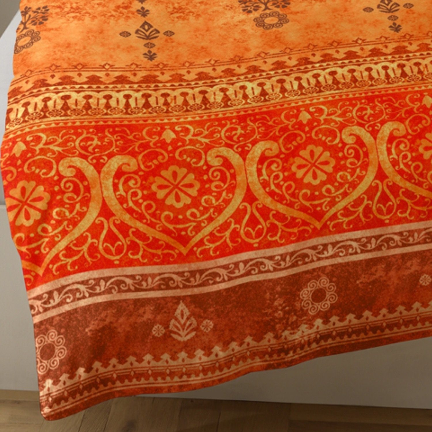 CASATEX Bettwäsche Indi Terra-Orange Satin, Satin, 2 teilig, Indisch, Orientalisch – Bild 5 von 5