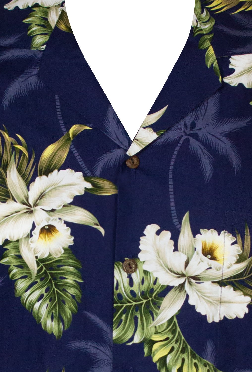 KY's Hawaiihemd Enzian Original Hawaiihemd mit 100% Kokosnuss-Knöpfen günstig online kaufen