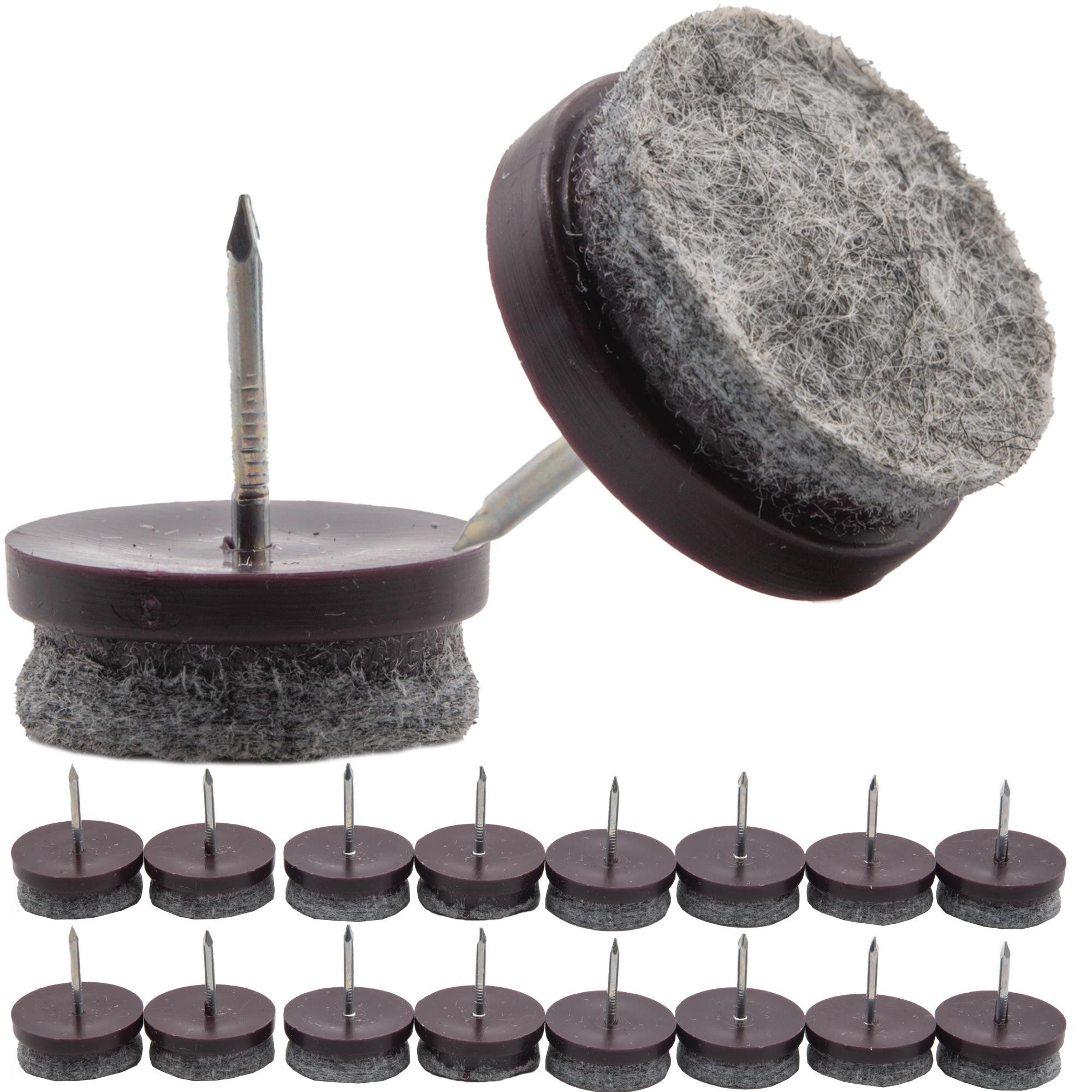 BENSON Мебліfuß 16x Мебліgleiter Повстяні планери Untersetzer Nagel 24mm Stuhl Tisch Füße, (16-St), Untersetzer, Füße, Anti Kratzer