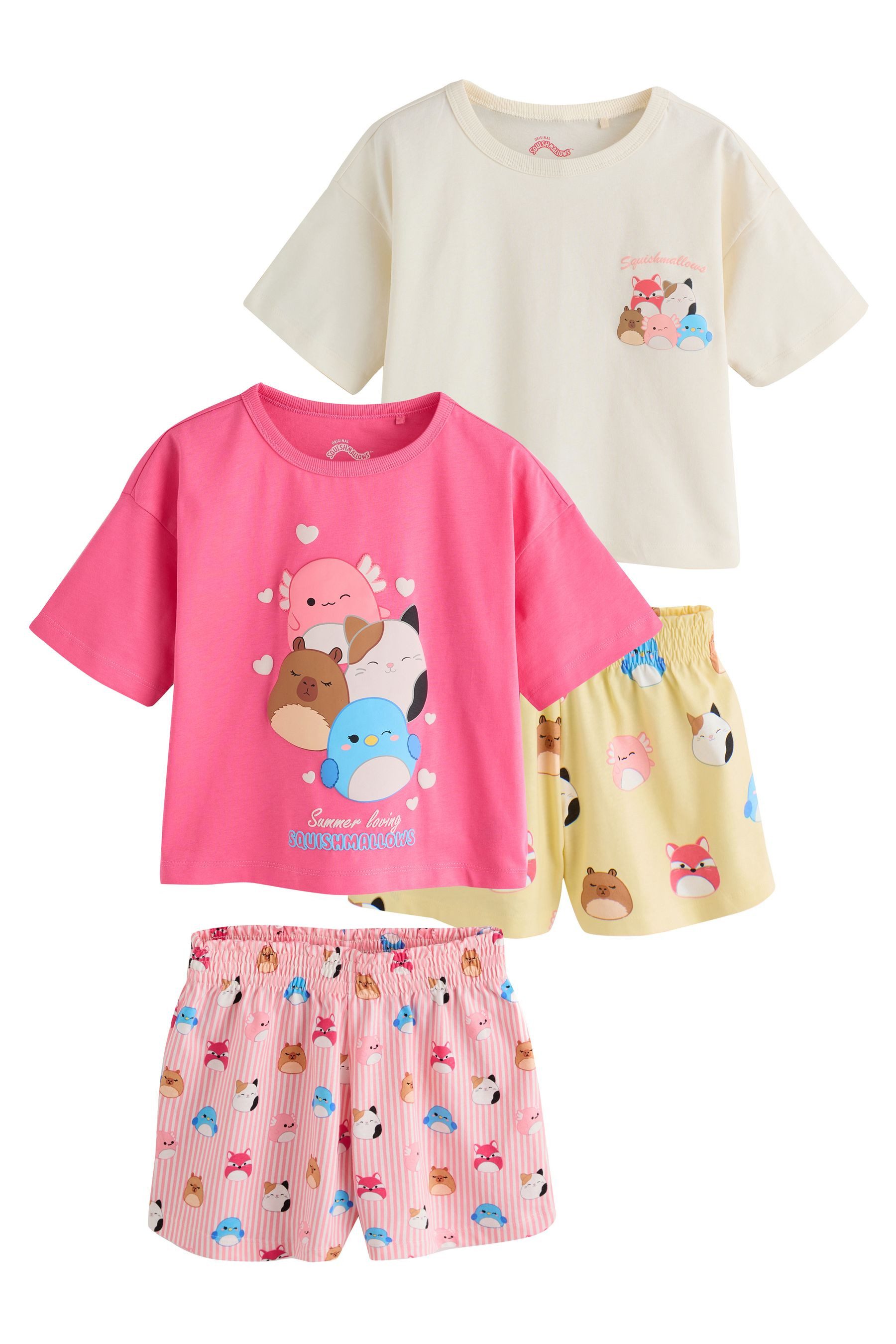 Next Pyjama Kurze Schlafanzüge Squishmallow, 2er-Pack (4 tlg)