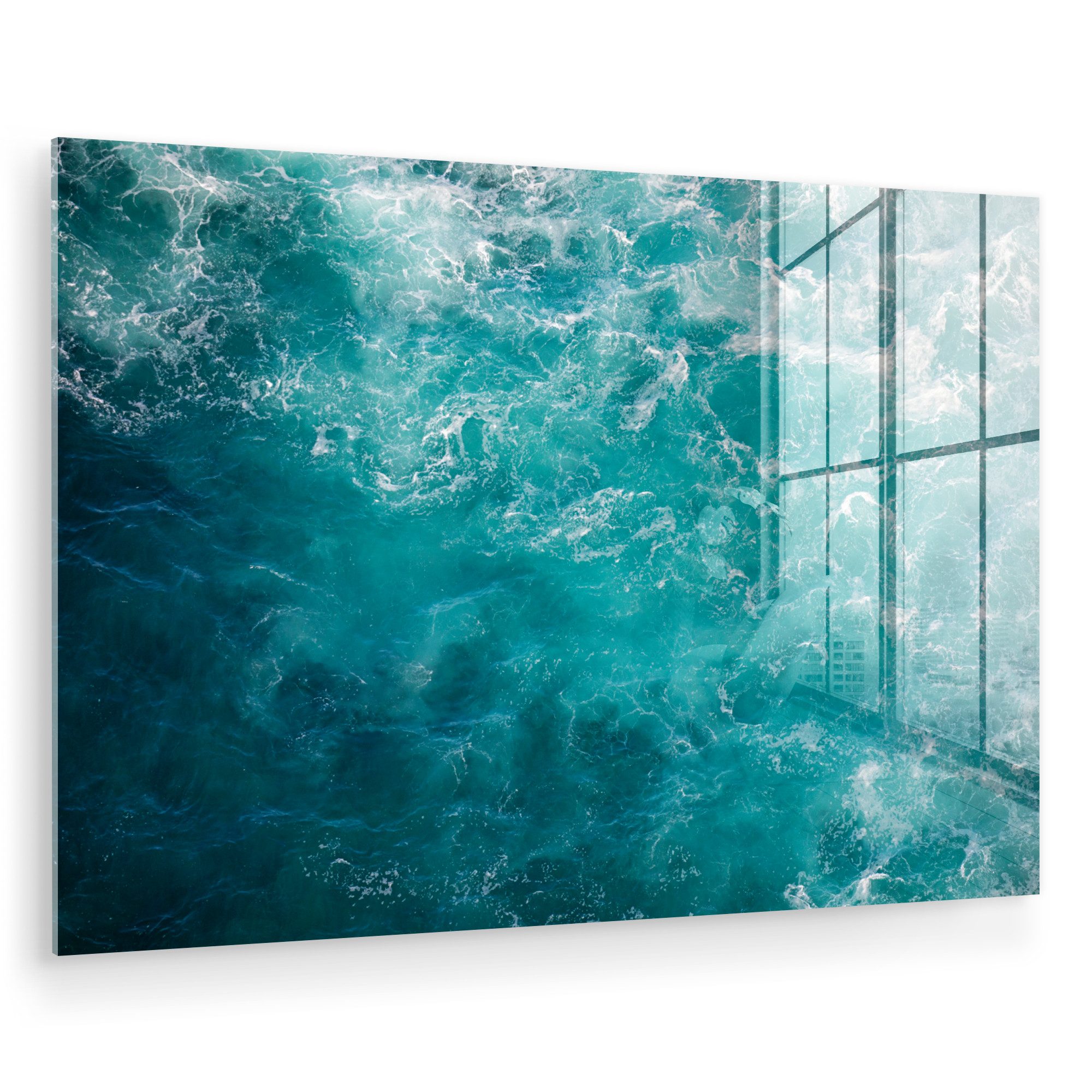 MuchoWow Acrylglasbild Meer - Wasser - Türkis, Inkl. Aufhängung, Glasbilder günstig online kaufen
