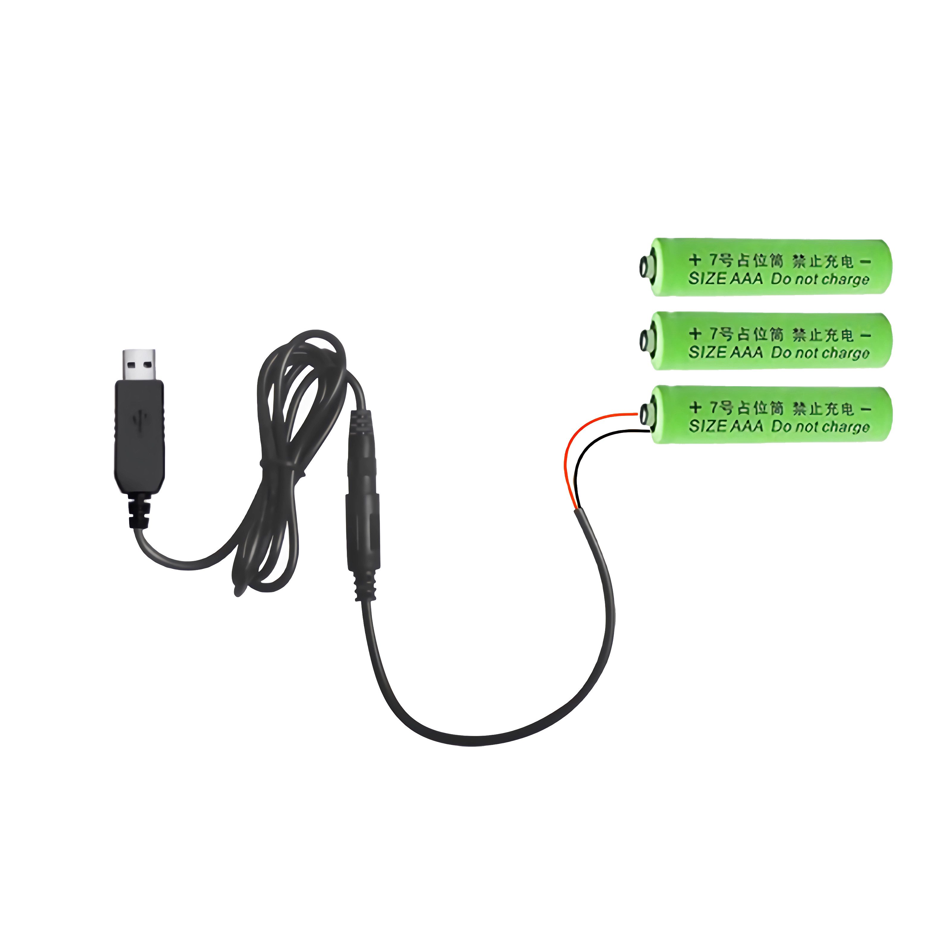 Bolwins H03 USB -AAA Batterie Adapter 4,5V Stromkabel Stromversorgung USB 1m Stromkabel, USB-A, USB Typ A (100 cm), Ersetzt 3× AAA-Batterien durch stabile USB-Stromversorgung