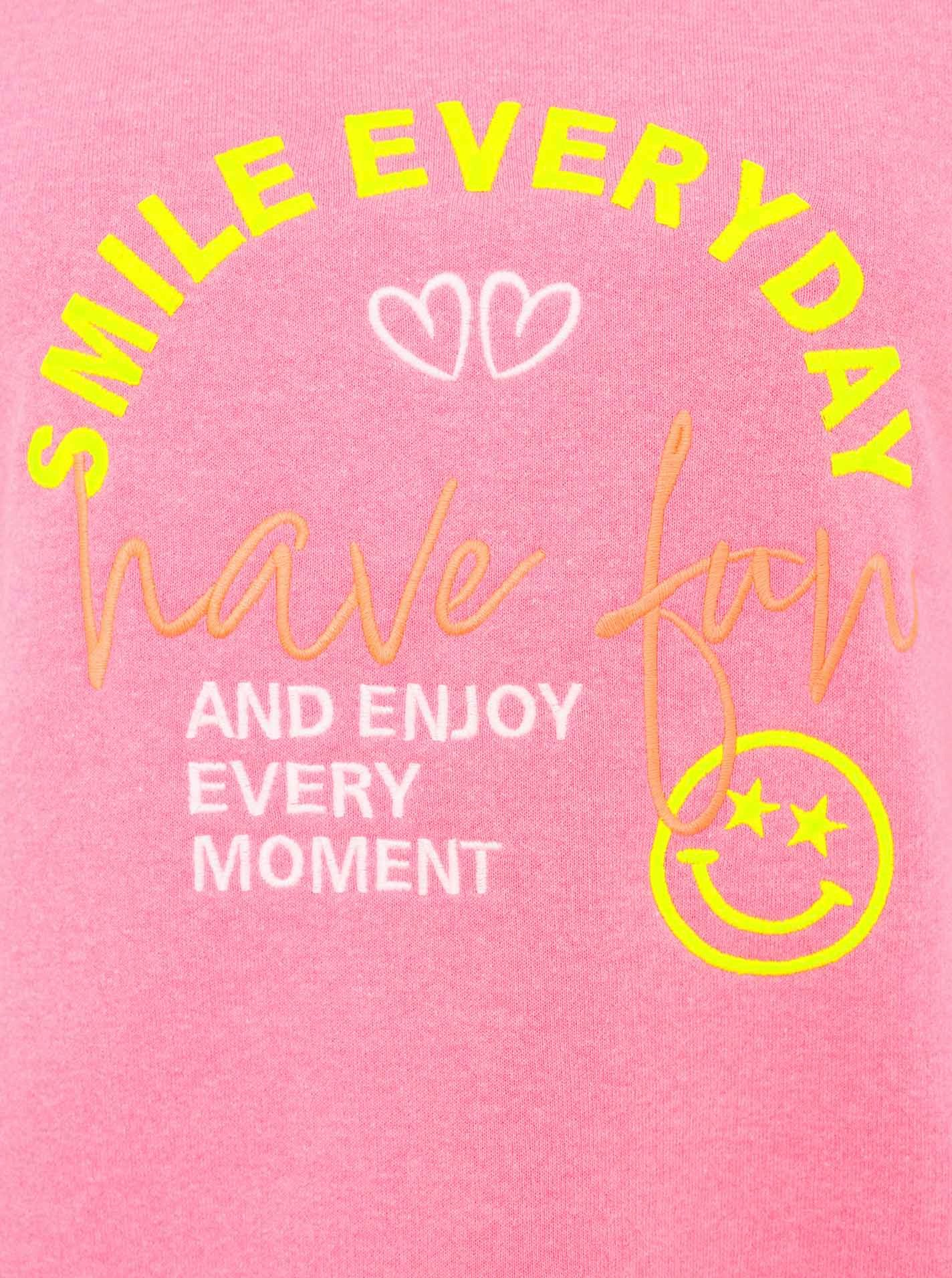 Zwillingsherz Sweatshirt "Smile Everyday" mit Used-Look Kanten und Stickerei – Bild 4 von 5